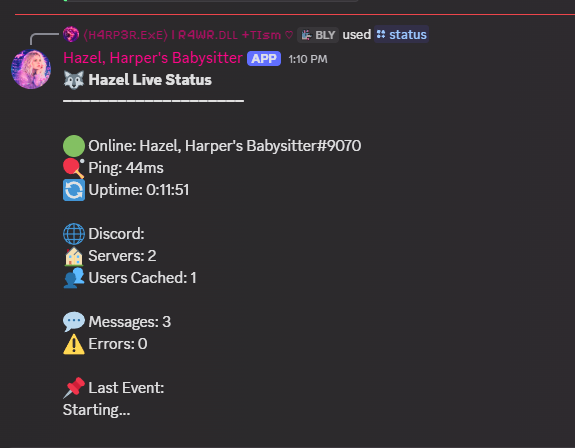 Hazel status embed
